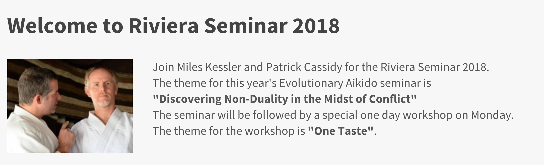 Patrick Cassidy & Miles Kessler On "Aikido & Non-Duality" 